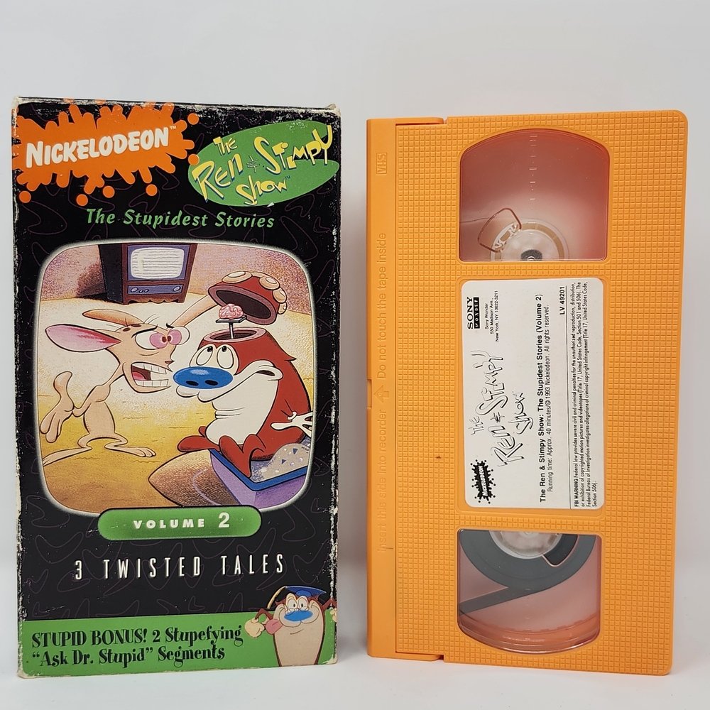 Nickelodeon Orange VHS Tape - The Ren & Stimpy Show Volume 2